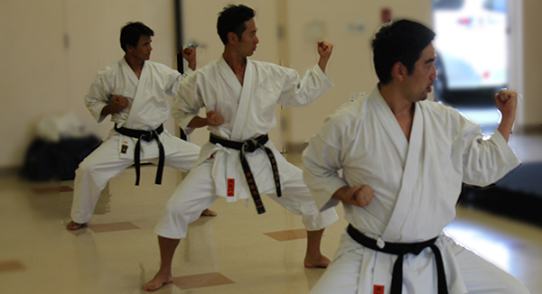 Kinjo, Bruce, and Donny doing shikyodachi